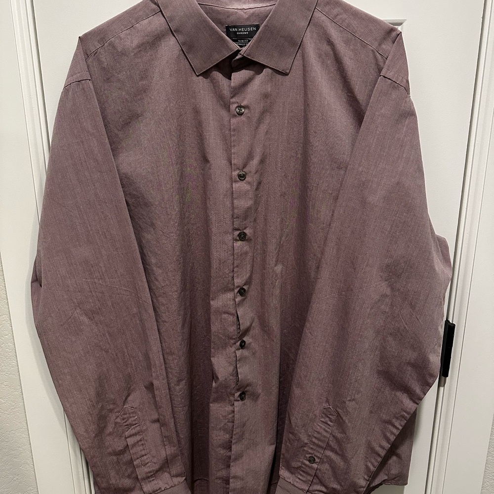 Van Heusen Men's Purple Button Down Shirt